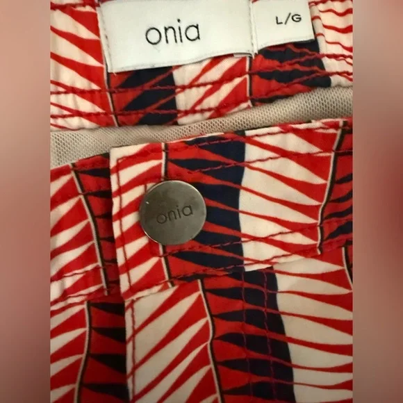 Onia Vibrant Red Patterned swim Short